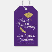 Elegante Paarse Afstudeerbedankjes Klas van 2025 Cadeaulabel (Achterkant)