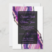 Elegante Paarse agaat bruiloft uitnodiging (Voorkant)