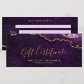 Elegante Paarse Agaat Cadeaubon Cadeau Kaart (Voorkant / Achterkant)