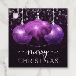 Elegante Paarse Agaat Kerstballen Vrolijk Kerstfee Bedankjes Labels