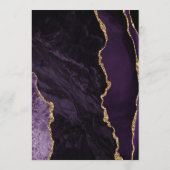 Elegante Paarse Agaat Plum Bruiloft Menu (Achterkant)