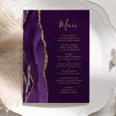 Elegante Paarse Agaat Plum Bruiloft Menu