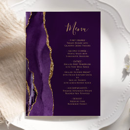 Elegante Paarse Agaat Plum Bruiloft Menu