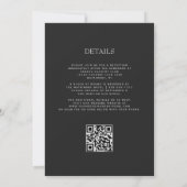 Elegante Paarse Agaat Silver Dark QR Code Wedding Kaart (Achterkant)