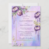 Elegante paarse alles in een bruiloft sjabloon kaart (Voorkant)