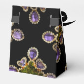 Elegante Paarse Amethyst Diamonds Emeralds Bedankdoosjes (Achterkant)