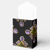 Elegante Paarse Amethyst Diamonds Emeralds Bedankdoosjes (Geopend)