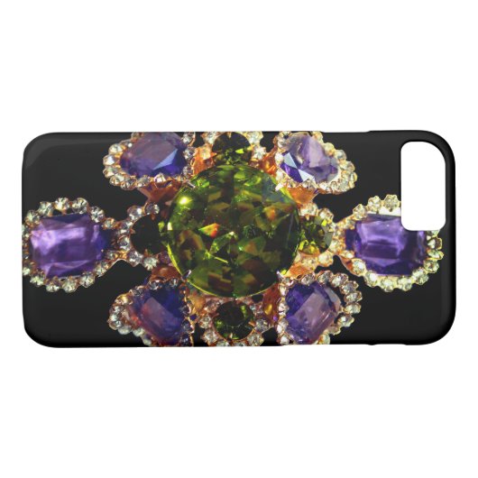 Elegante Paarse Amethyst Diamonds Smaragden sierad Case-Mate iPhone Case (Achterkant (Horizontaal))