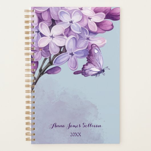 Elegante Paarse Aquarel Afspraakplanner Planner (Voorkant)