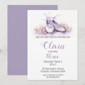 Elegante Paarse balletschoenen Ballerina Verjaarda Kaart (Voorkant / Achterkant)