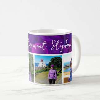 Elegante Paarse Banner 4 Foto's Gelukkig met Pensi Koffiemok
