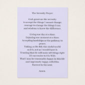 Elegante Paarse begrafenis gedenkteken Kaart (Achterkant)