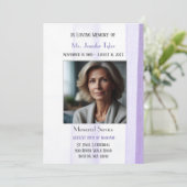 Elegante Paarse begrafenisceremonie Kaart (Staand voorkant)