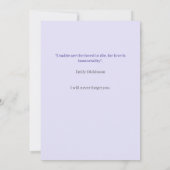 Elegante Paarse begrafenisceremonie Kaart (Achterkant)