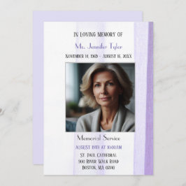 Elegante Paarse begrafenisceremonie Kaart