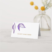 Elegante Paarse bladeren Quinceañera Plaatskaartje (Voorkant)