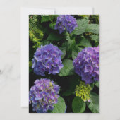 Elegante paarse blauwe bloemenhortensia bruiloft kaart (Achterkant)