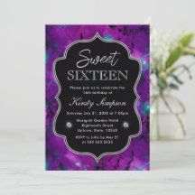 Elegante Paarse & Blauwe Galaxy Marmer Sweet Sixte