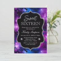 Elegante Paarse & Blauwe Galaxy Marmer Sweet Sixte