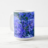 Elegante paarse blauwe lila's koffiemok (Voorkant links)