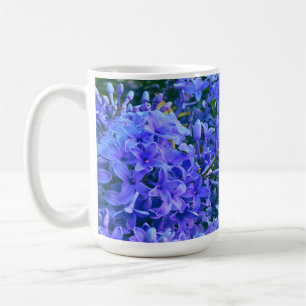 Elegante paarse blauwe lila's koffiemok