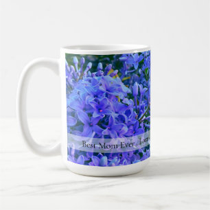 Elegante paarse blauwe lila's personaliseren koffiemok