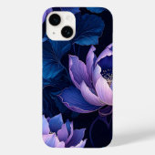 Elegante Paarse Blauwe Lotus iPhone Case (Achterkant)