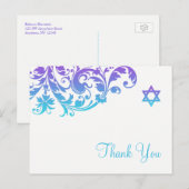 Elegante Paarse Blauwgroen bloeiende vleermuis mit Briefkaart (Voorkant / Achterkant)