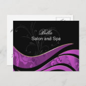 elegante paarse bloeiende bedrijf Dank u Kaarten (Voorkant / Achterkant)