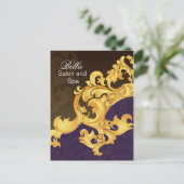 elegante paarse bloeiende bedrijven Dank u Kaarten (Staand voorkant)