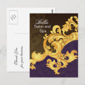 elegante paarse bloeiende bedrijven Dank u Kaarten (Voorkant / Achterkant)