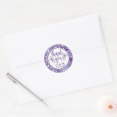 Elegante Paarse bloeit bruiloft Dank u Ronde Sticker (Envelop)