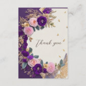 Elegante Paarse Bloem Begrafenis Dank u Kaart (Voorkant)