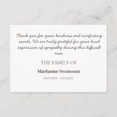 Elegante Paarse Bloem Begrafenis Dank u Kaart (Achterkant)