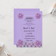 Elegante paarse bloem bruiloft met parels