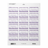 Elegante paarse bloem etiket (Full Sheet)