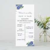 Elegante Paarse Bloem Gepersonaliseerd Trouwprogra (Staand voorkant)