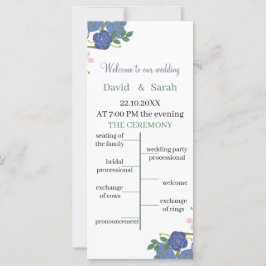 Elegante Paarse Bloem Gepersonaliseerd Trouwprogra