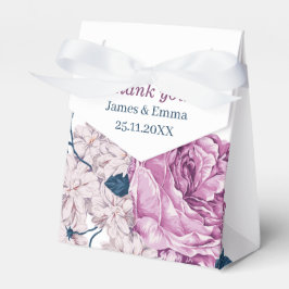 Elegante Paarse bloem gepersonaliseerde bruiloft Bedankdoosjes