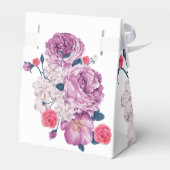 Elegante Paarse bloem gepersonaliseerde bruiloft Bedankdoosjes (Achterkant)