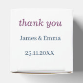 Elegante Paarse bloem gepersonaliseerde bruiloft Bedankdoosjes (Bovenkant)