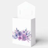 Elegante Paarse bloem gepersonaliseerde bruiloft Bedankdoosjes (Geopend)