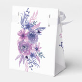 Elegante Paarse bloem gepersonaliseerde bruiloft Bedankdoosjes (Achterkant)