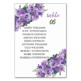 Elegante Paarse bloem gepersonaliseerde bruiloft Kaart