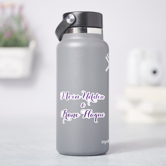 Elegante paarse bloem Huwelijk Sticker (HydroFlask)