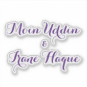 Elegante paarse bloem Huwelijk Sticker (Voorkant)