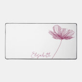 Elegante Paarse Bloem Leuke Boho Girly Wit Custom Bureaumat (Voorkant)