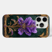 Elegante Paarse Bloem met Juwelen Case-Mate iPhone Case (Achterkant (horizontaal))