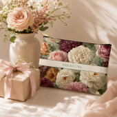 Elegante paarse bloem met naam etui