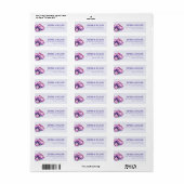 Elegante Paarse Bloem Minimalist Etiket (Full Sheet)